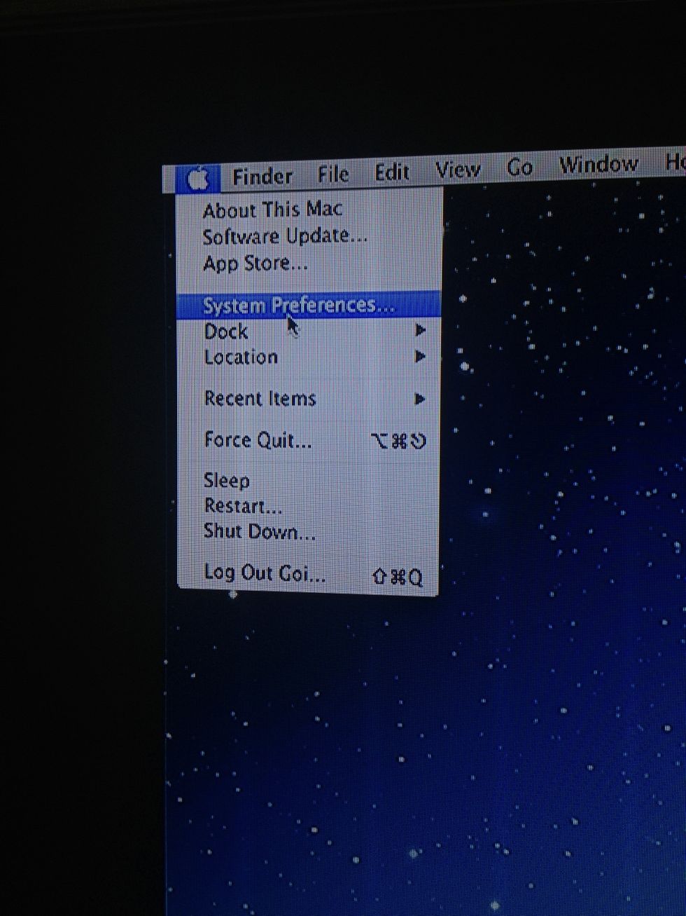 Press the apple icon on the top left of the screen. Choose system preference.
