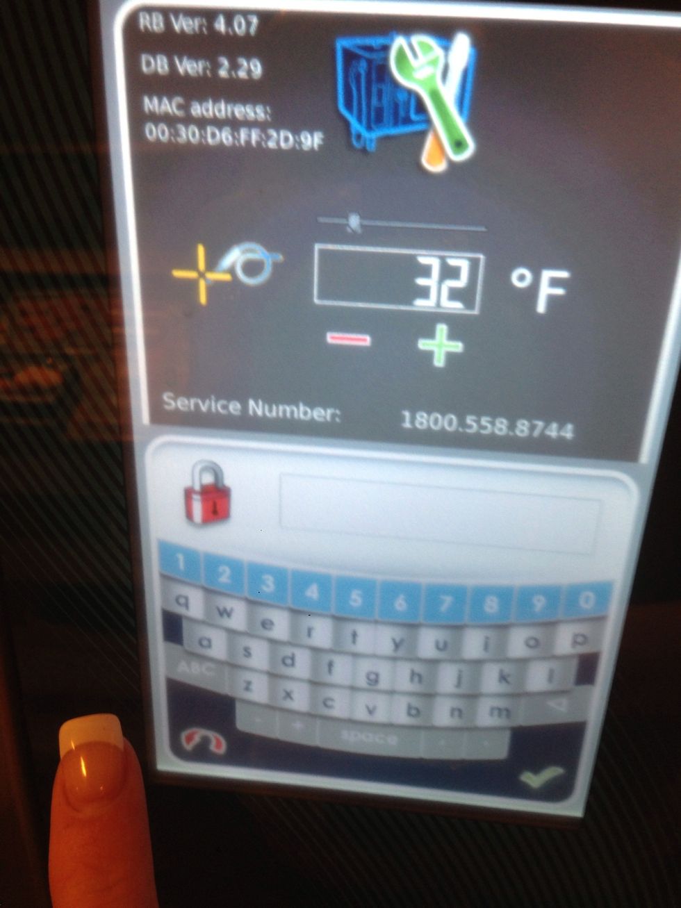 Press the back arrow to leave calibration mode.