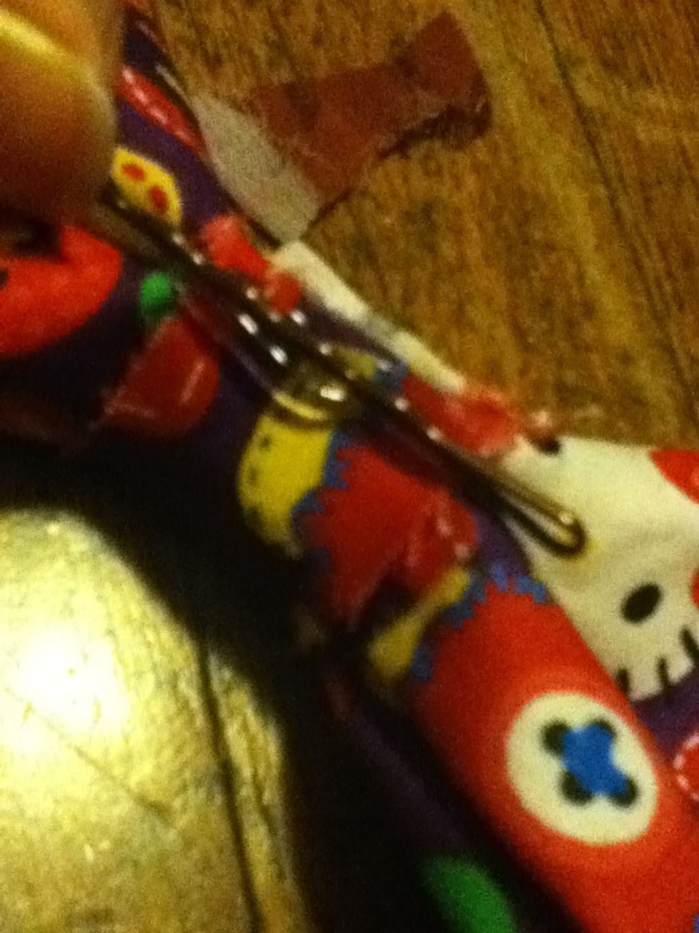 Press the bobby pin onto the glue line