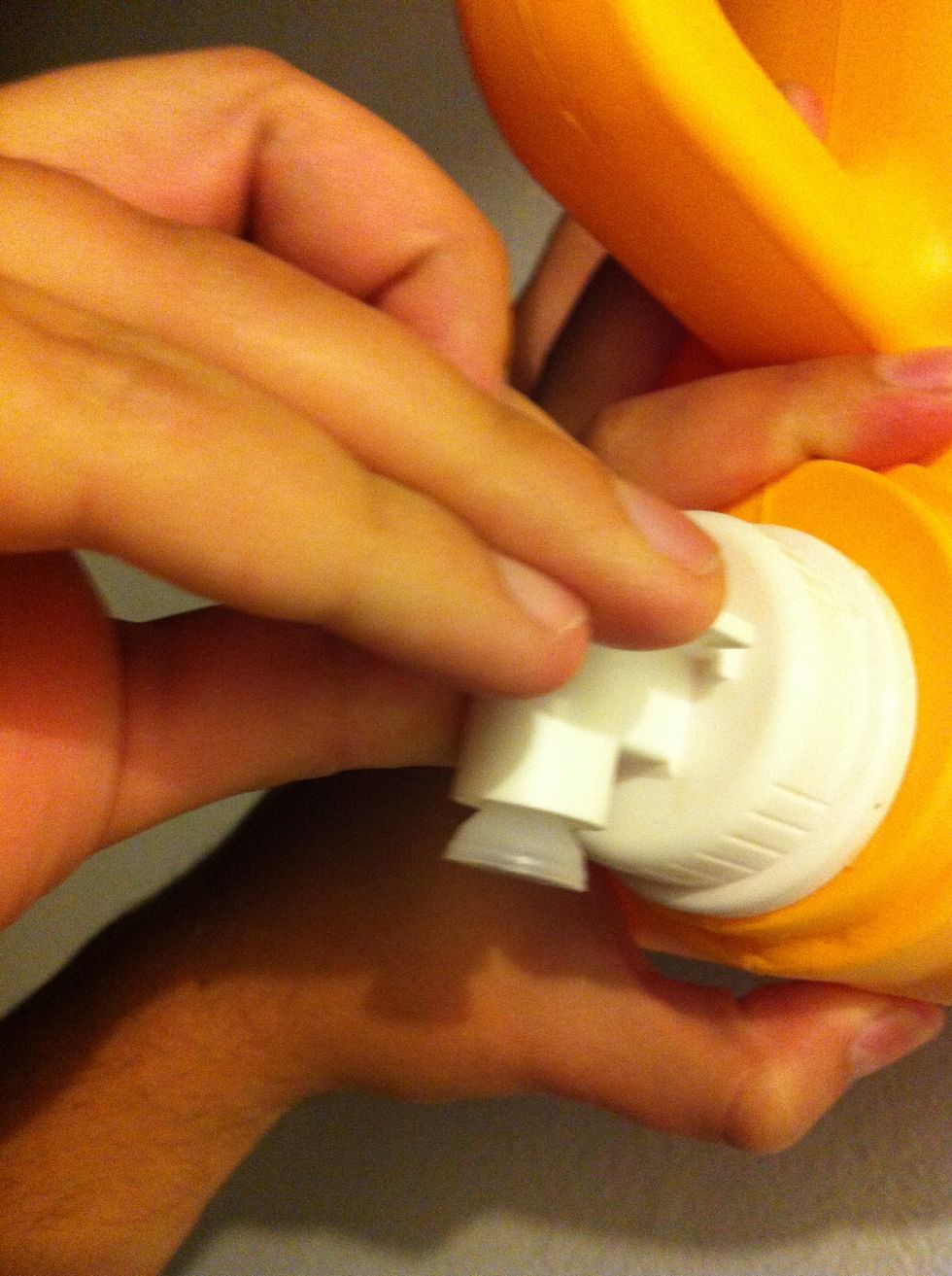 Press the button to open the valve.