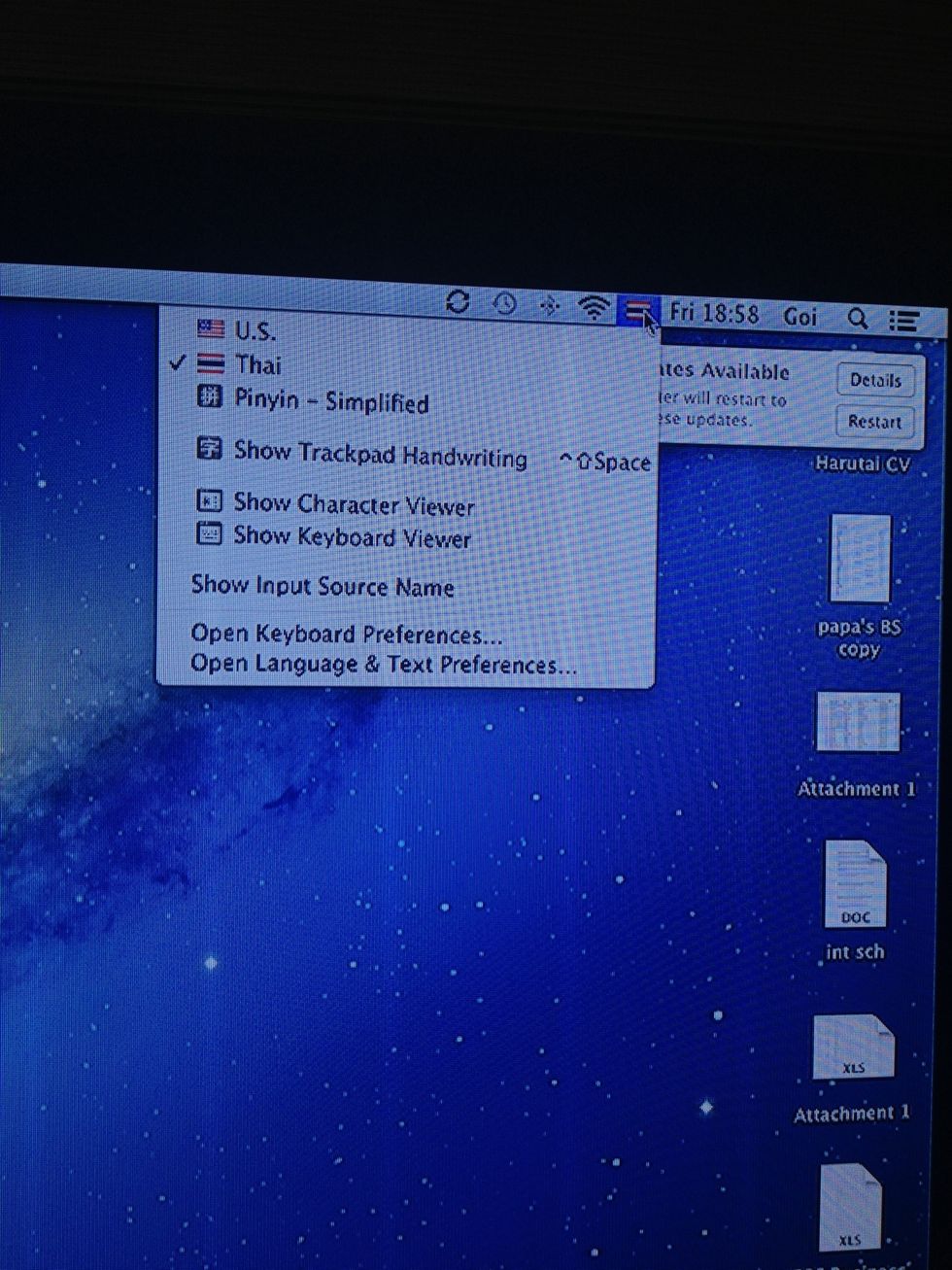 Press the flag icon on the top right corner