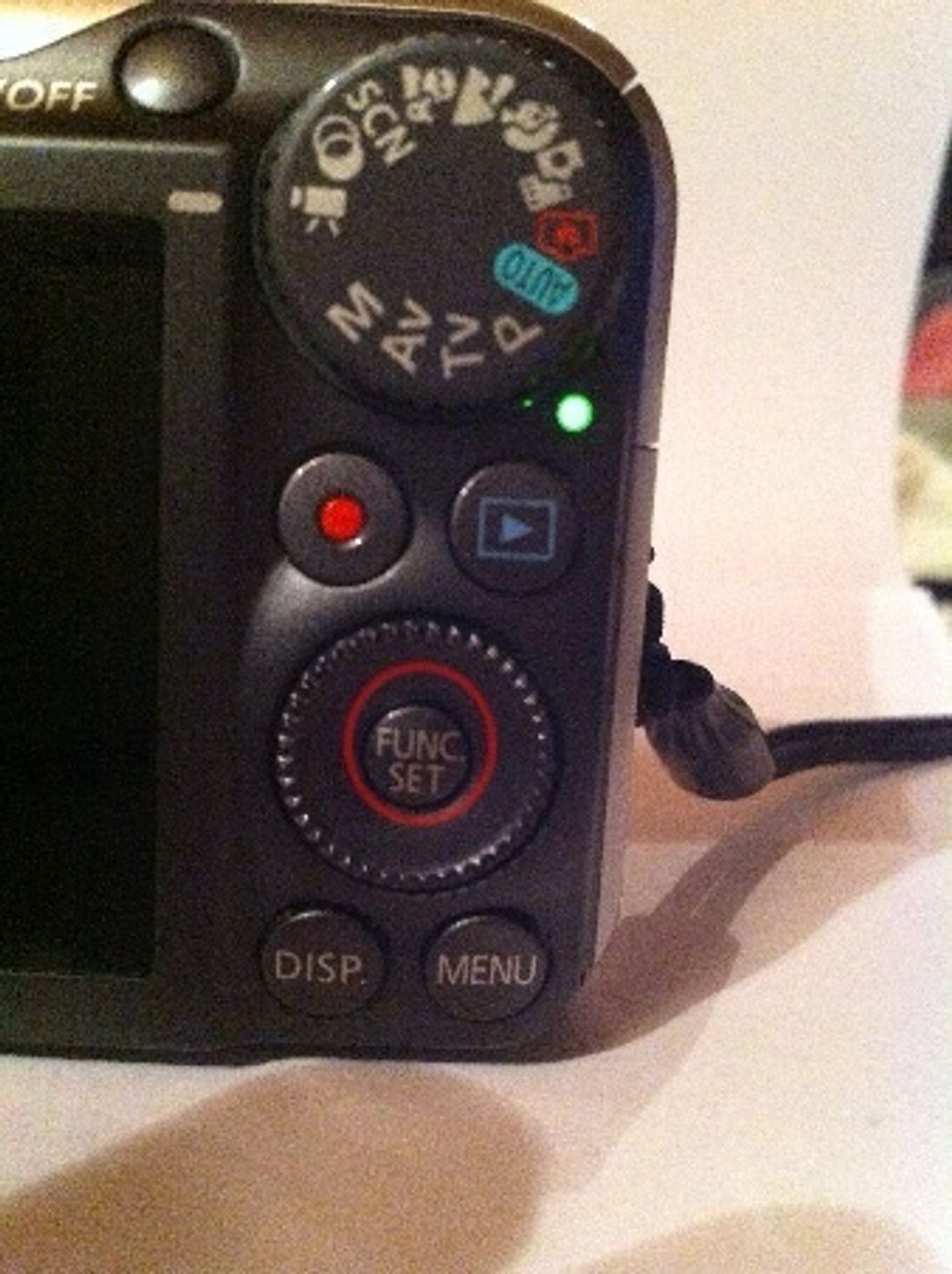 Press the FUNC. SET button to open "menu" on left side of the screen.