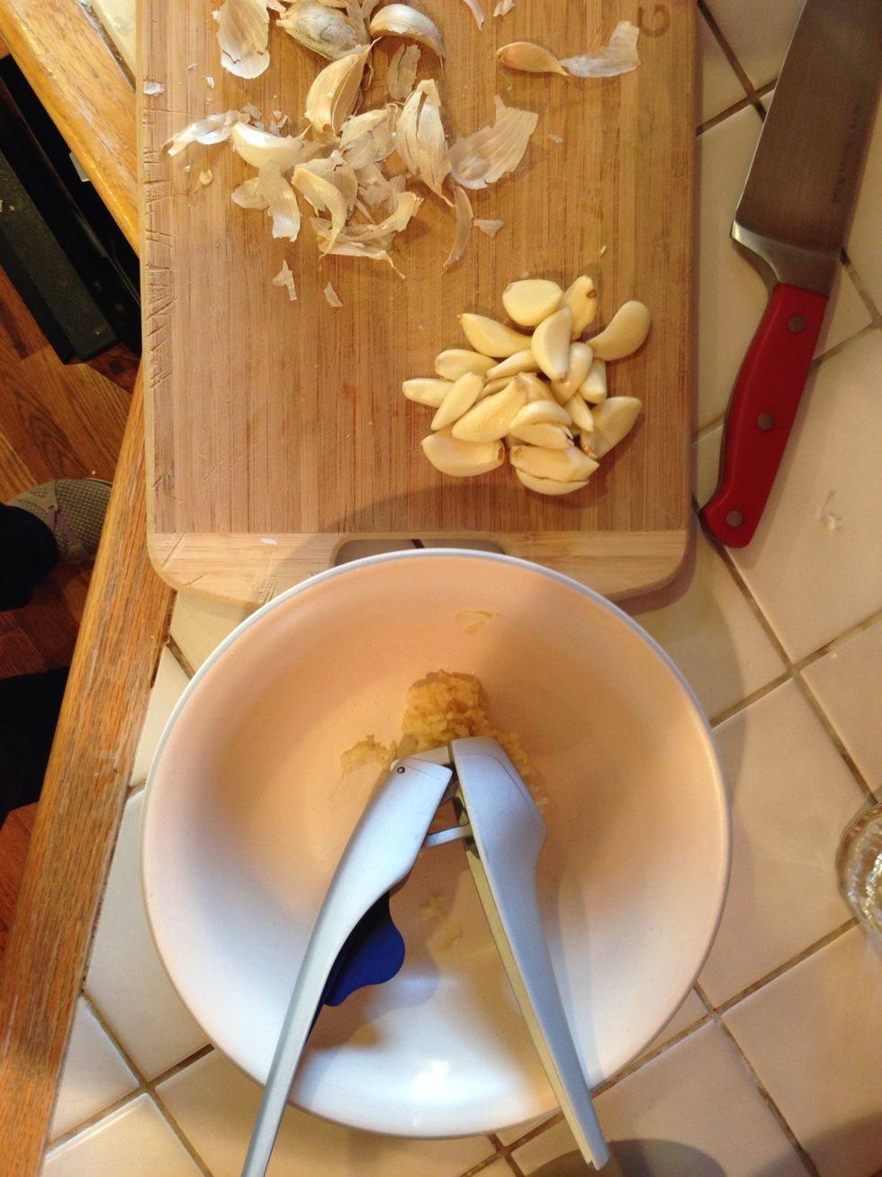 Press the garlic