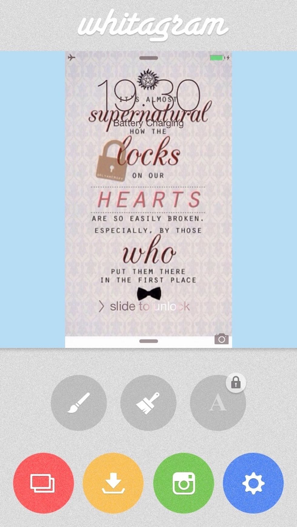 Press the green Instagram button