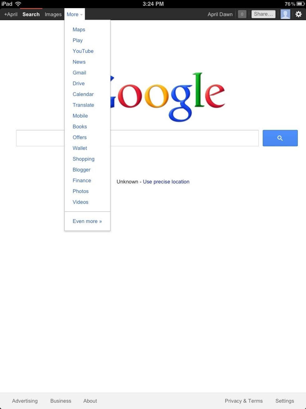 Press the 'More' button and click 'Calendar' in the menu.
