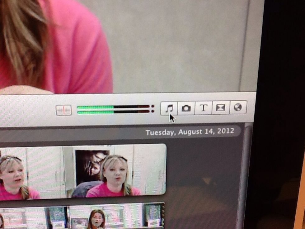 Press the music sign to add music.