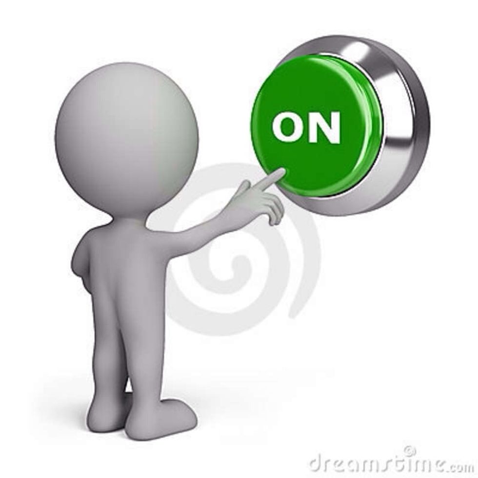 Press the on button.