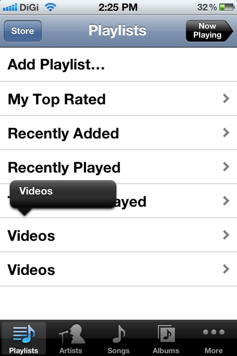 Press the playlist you've made