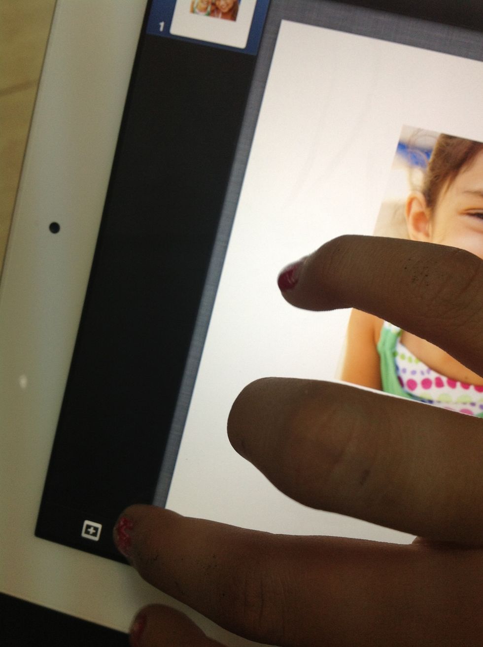 Press the plus sign in a box to make a new slide.