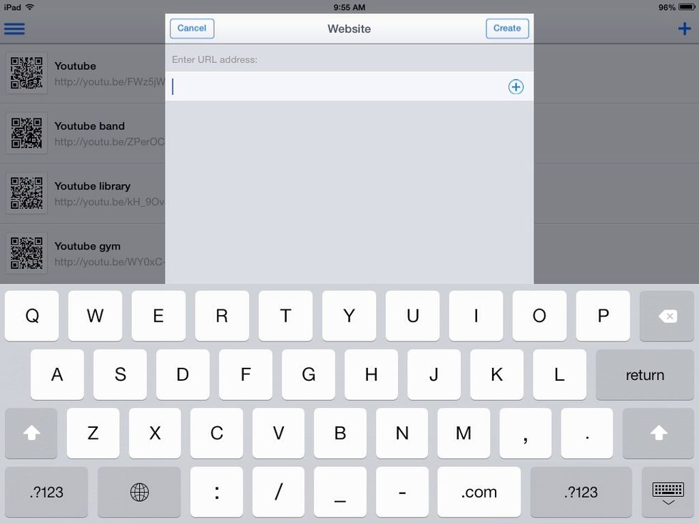 Press to paste your link.