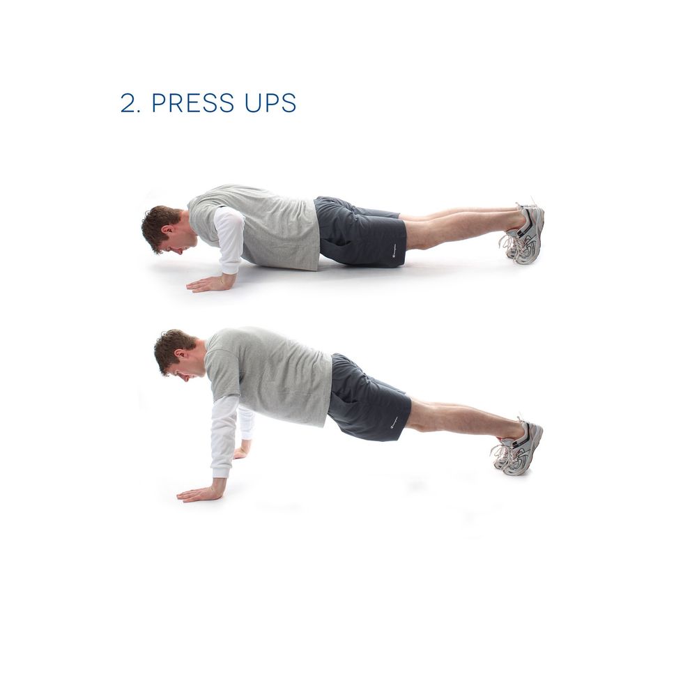 Press Ups - Keep your metronome at 40bpm. 10 for Bronze, 20 for Silver and 30 for Gold