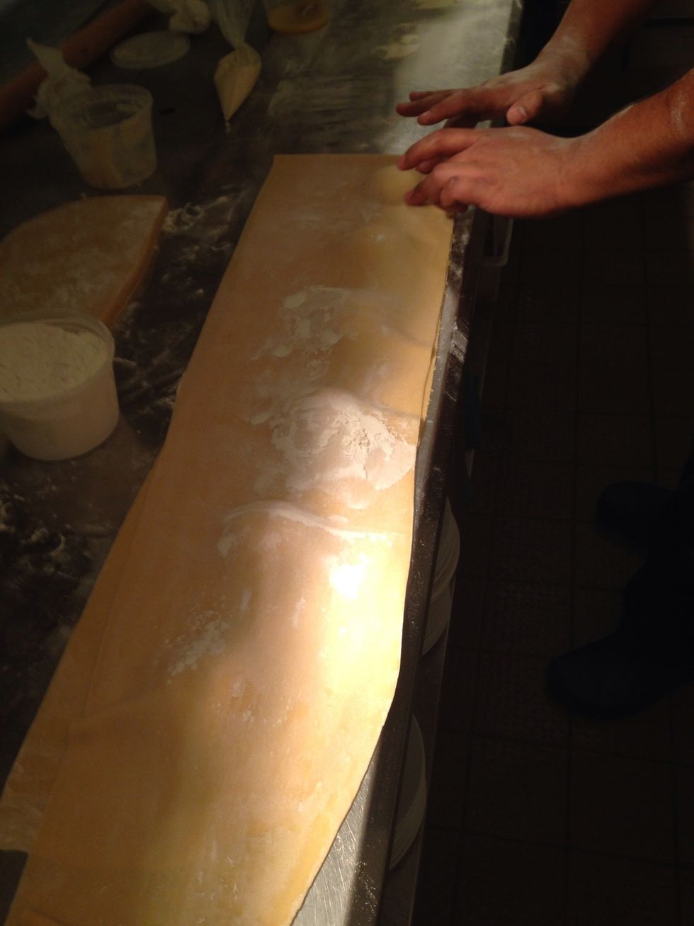 Press with your fingers around the filling.