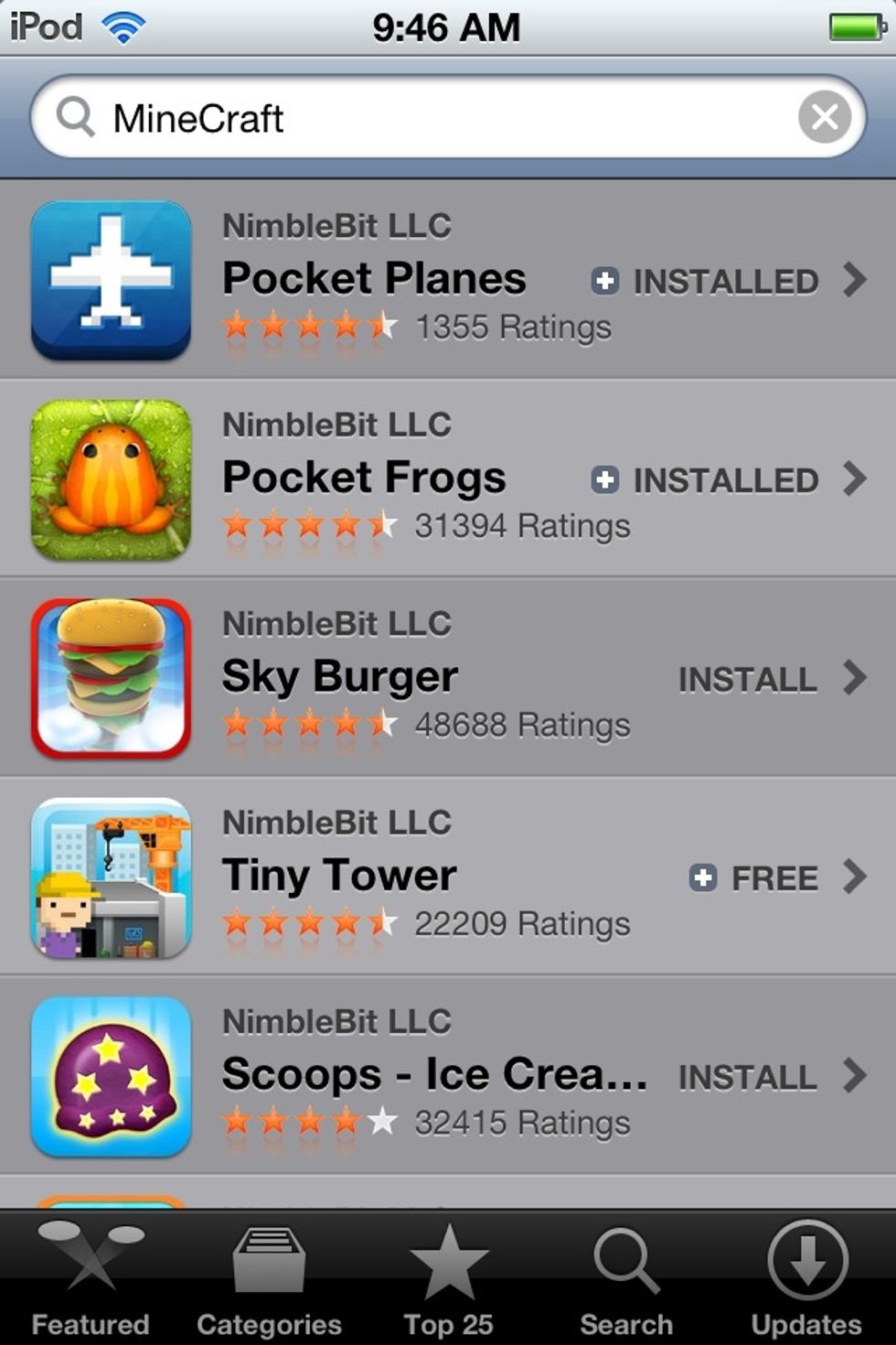 Pressing Free Games takes you to the App Store.