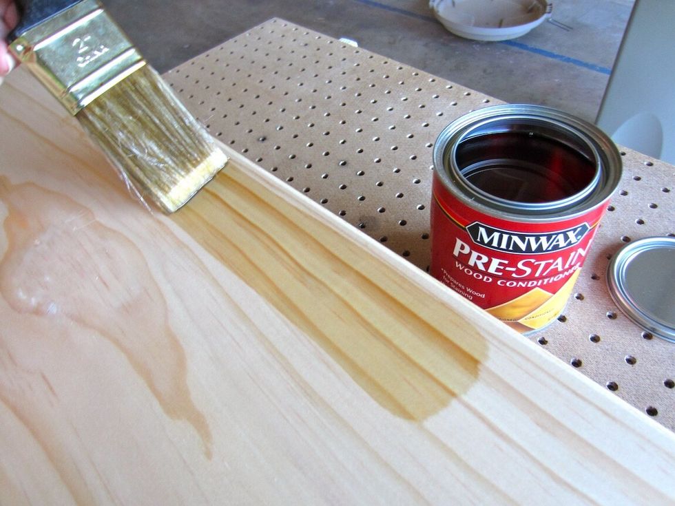 Pretreat your board with a pretreatment before applying your stain to avoid a blotchy look.