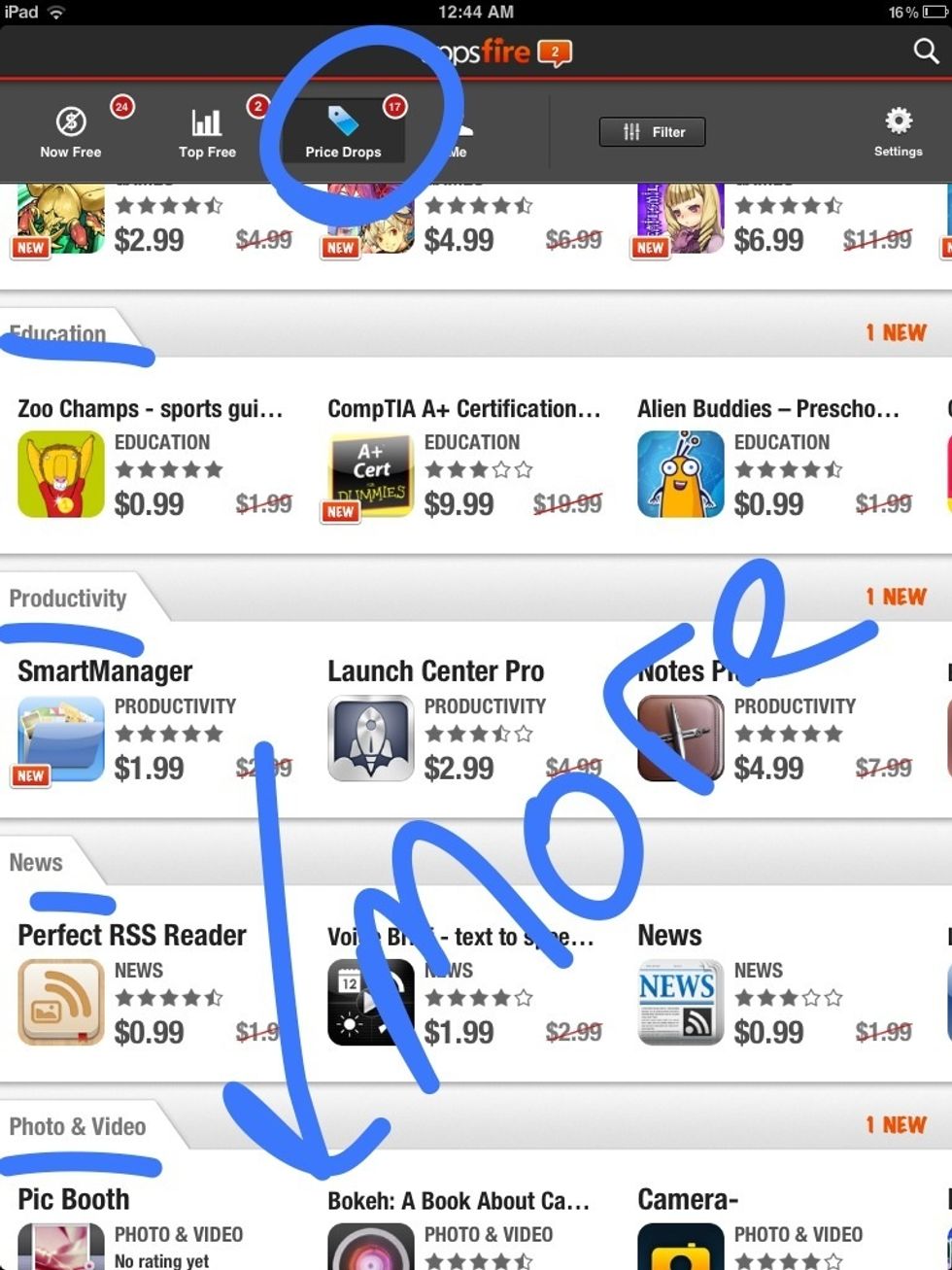 Price Drops shows apps that are currently on sale.