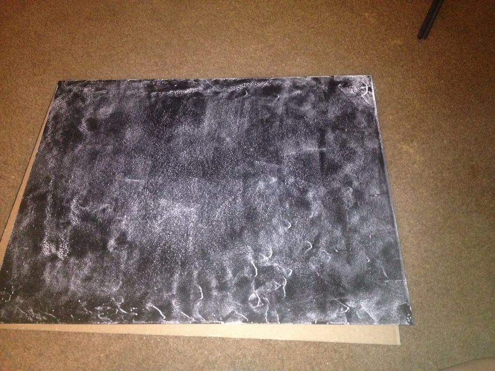 Prime the chalkboard w chalk. This step is necessary. Rub the chalk all over the chalkboard
