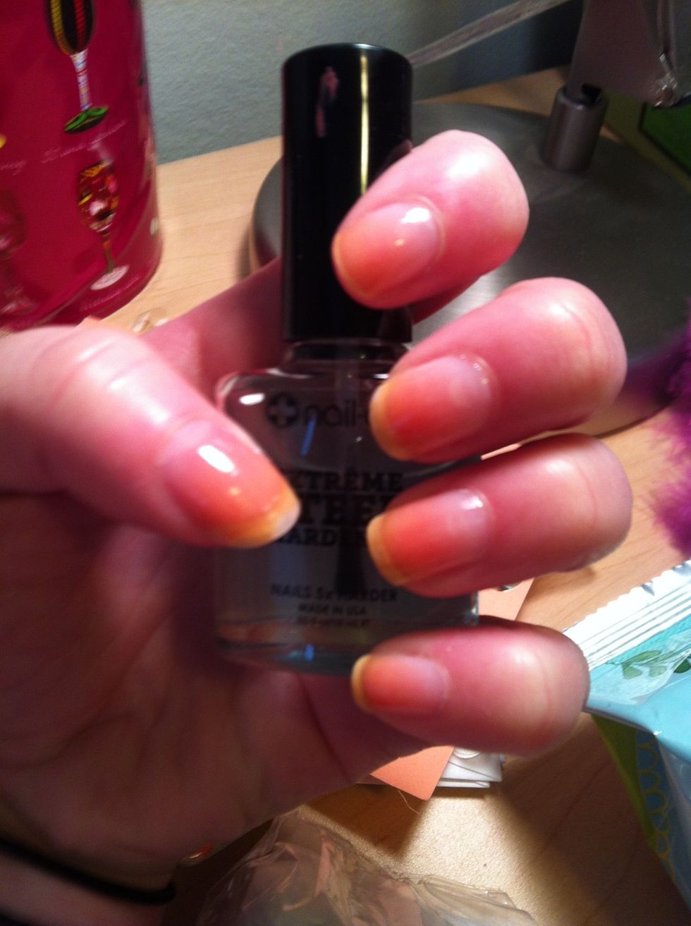 Prime your nails with a base coat.