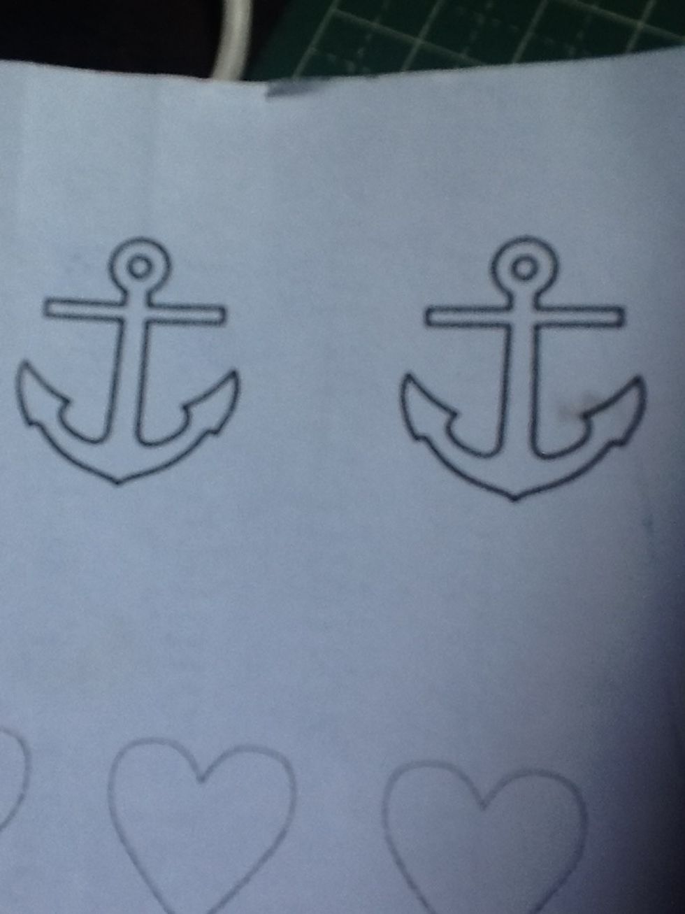 Print an anchor design - height: 1 inch