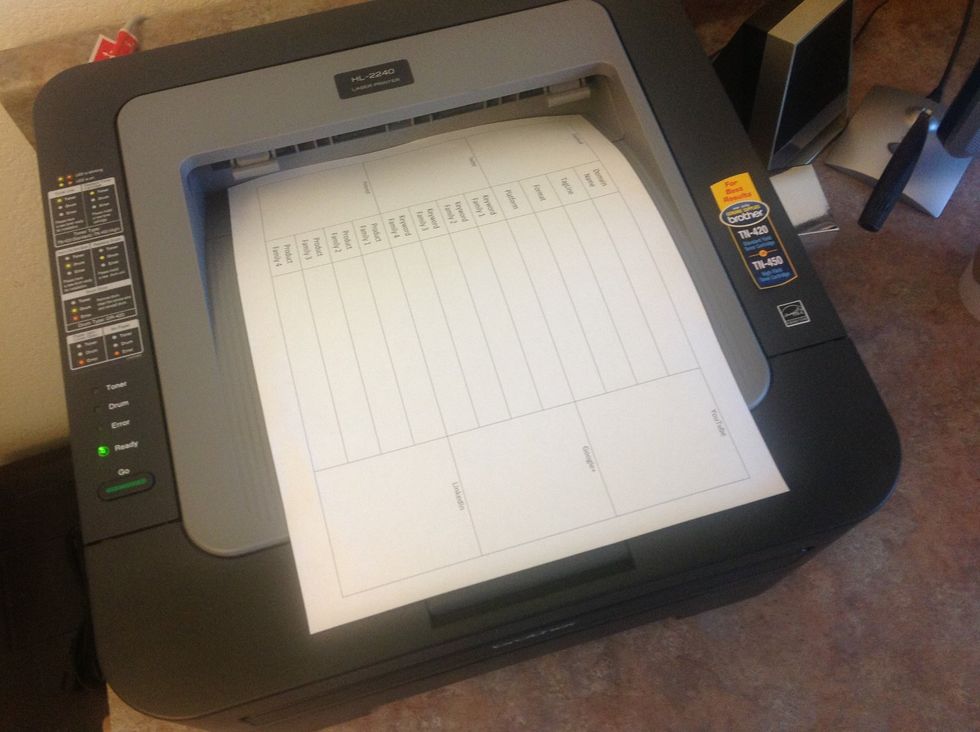Print out the planner on your printer