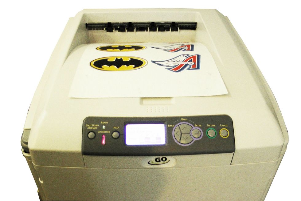 Print the artwork using the GO UNO transfer printer and GO's UNO Low Temp transfer paper.