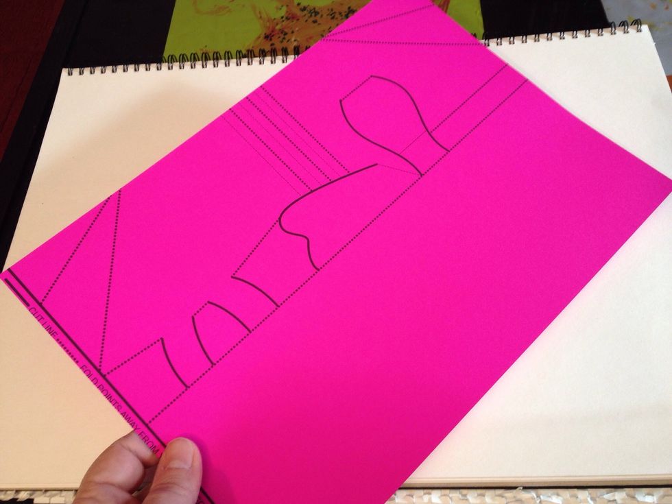 Print the template out onto your chosen card. Be sure to choose borderless printing if possible. Can also be traced onto speciality papers.