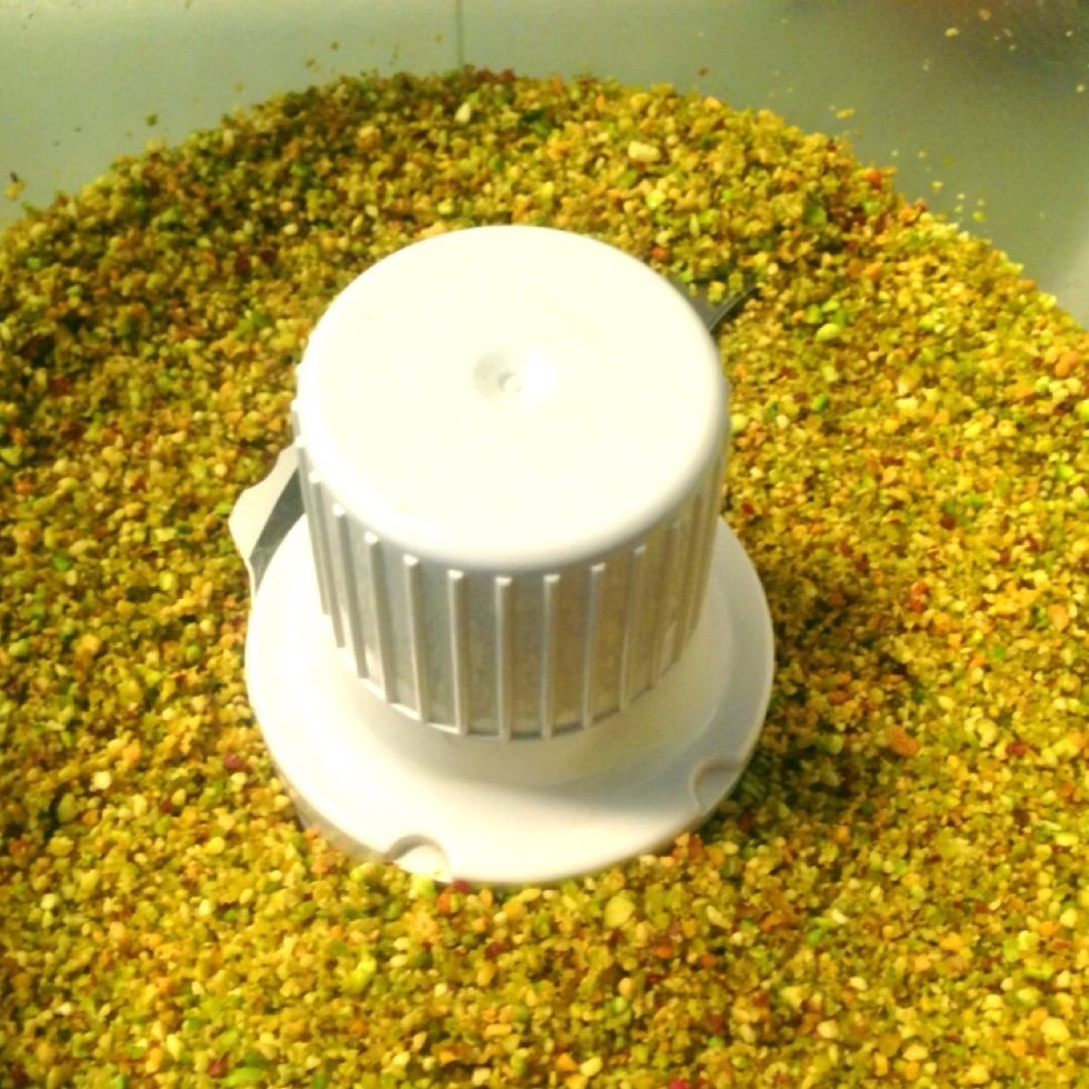 Process on high until pistachio look grainy.