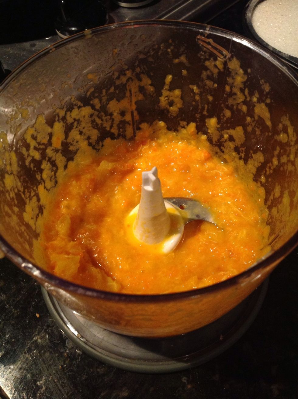Process the tangerines until you get a smooth mix