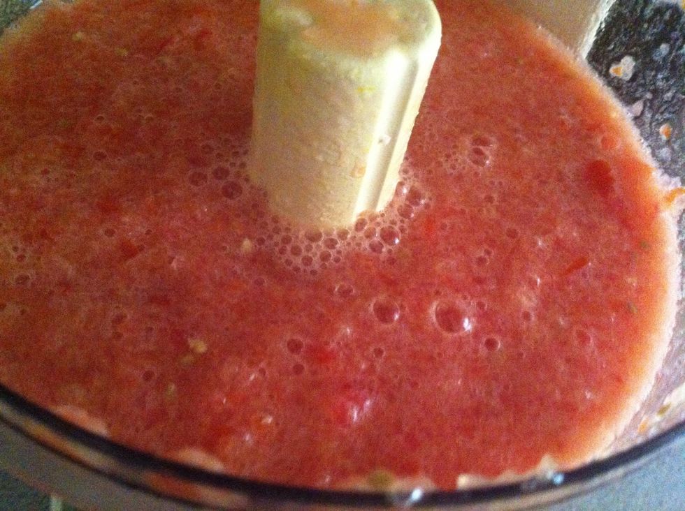 Process the tomato till its a puree