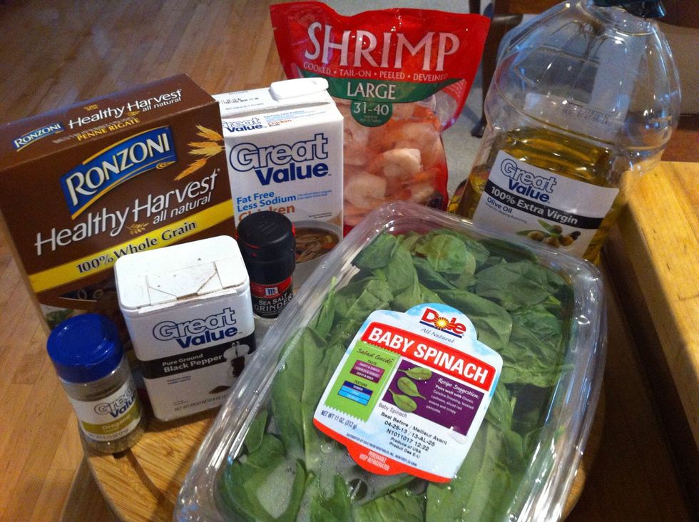 Products I used for shrimp pasta