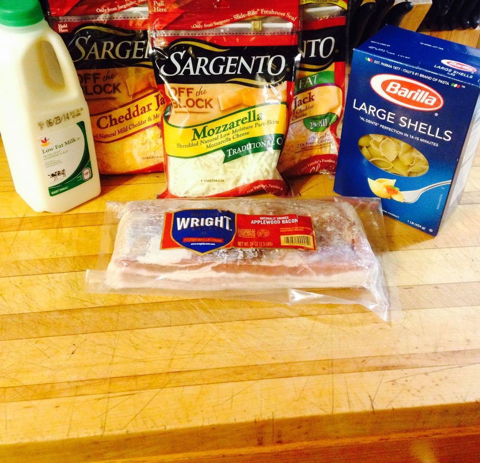 Products used to make my Chewy Gewy Mac and Cheese