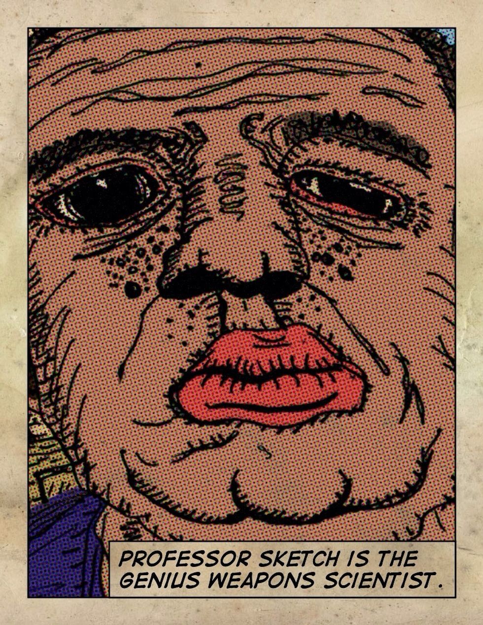 Professor Sketch trains H & K on future weapons technology.