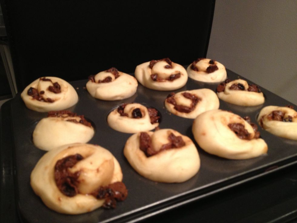 Proof for another 45 mins. They will rise over the rims.