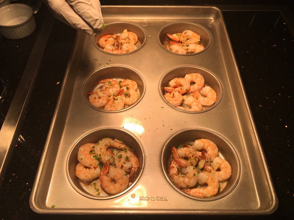 Pull from Vector Multi-Cook Oven when done and garnish with parsley.