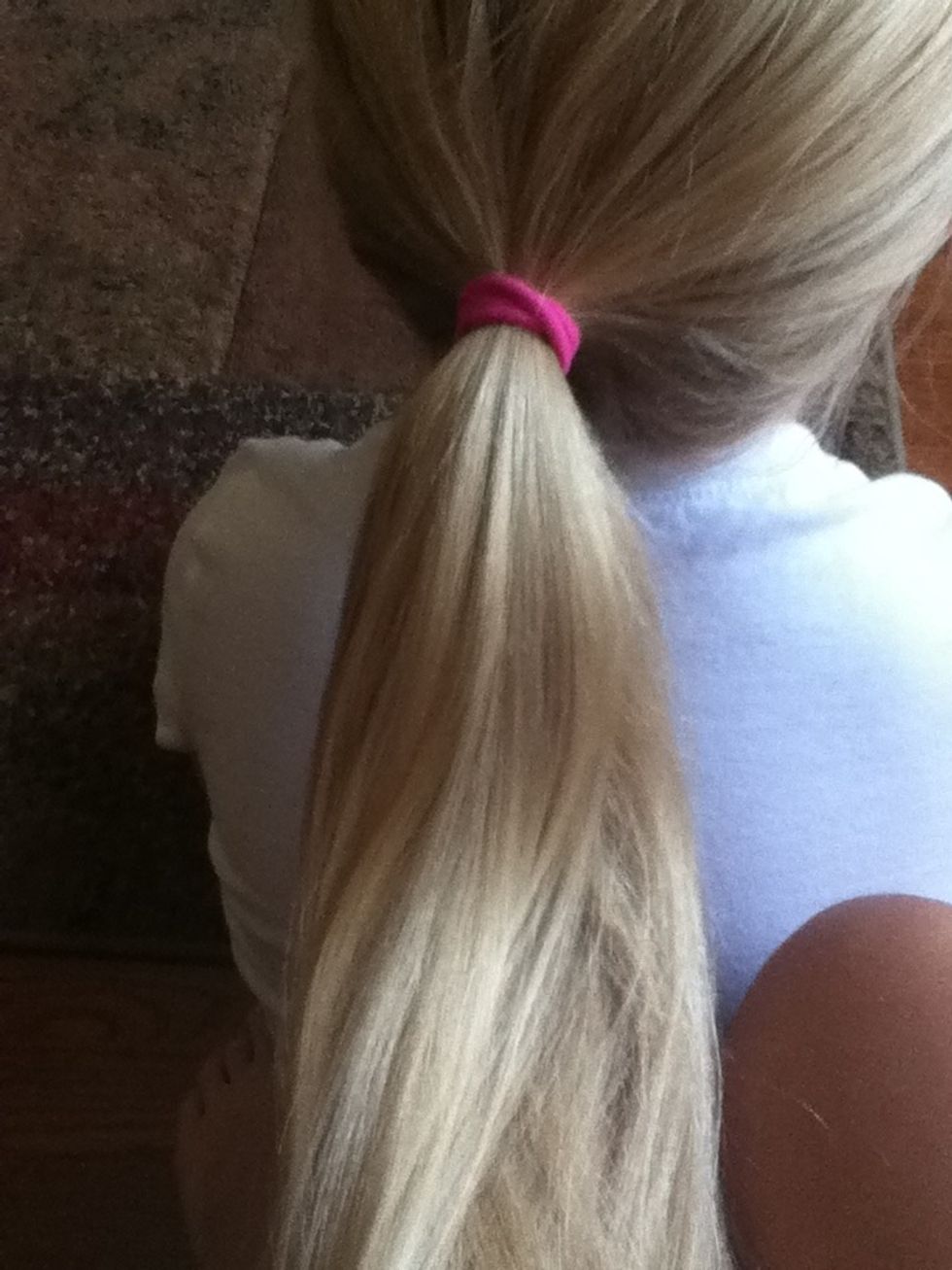 Pull hair in ponytail