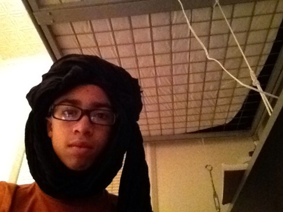 Pull it around your bottom part of your face