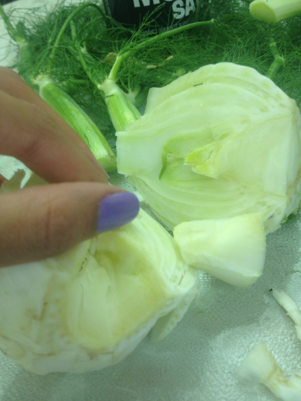 Pull out bulb and cut in thin slices