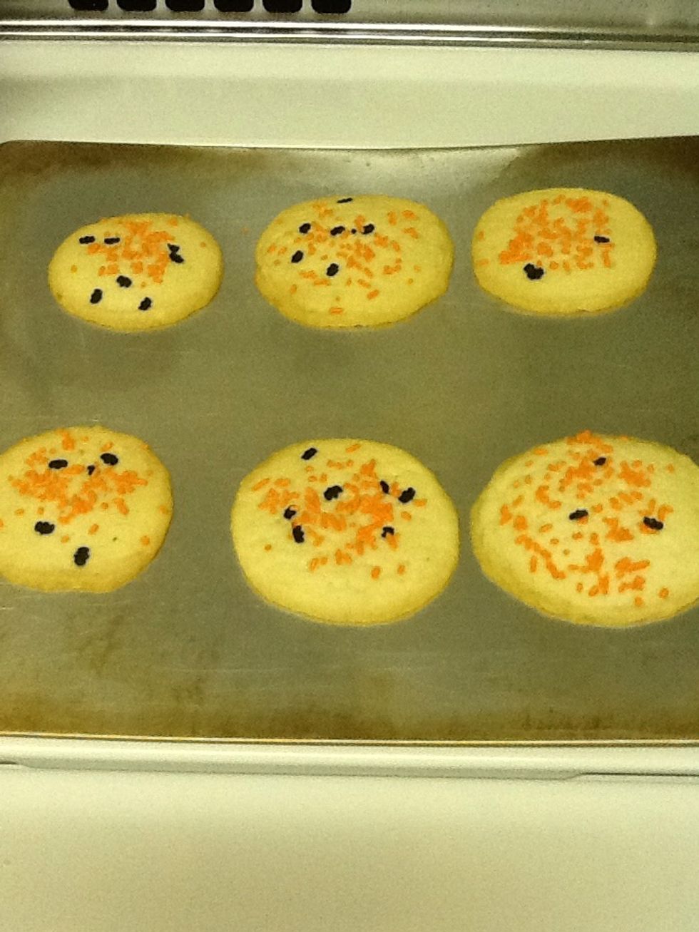 Pull out cookies, and make sure they are fully cooked.