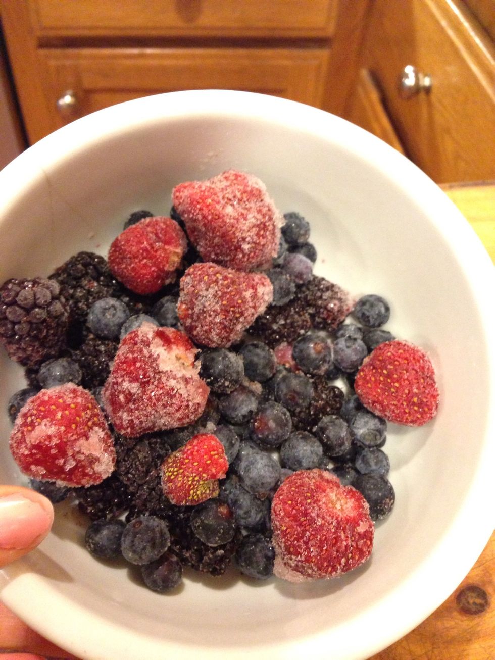 Pull out some frozen (or fresh) berries that you picked over summer, and preserved. ;) microwave for 1:30 sec.