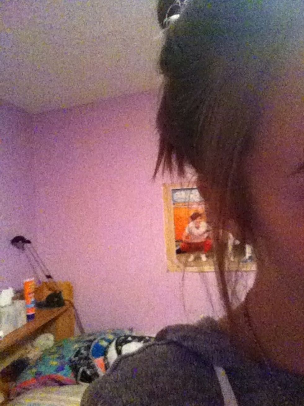 Pull out some side bangs or side hairs to add a cute look