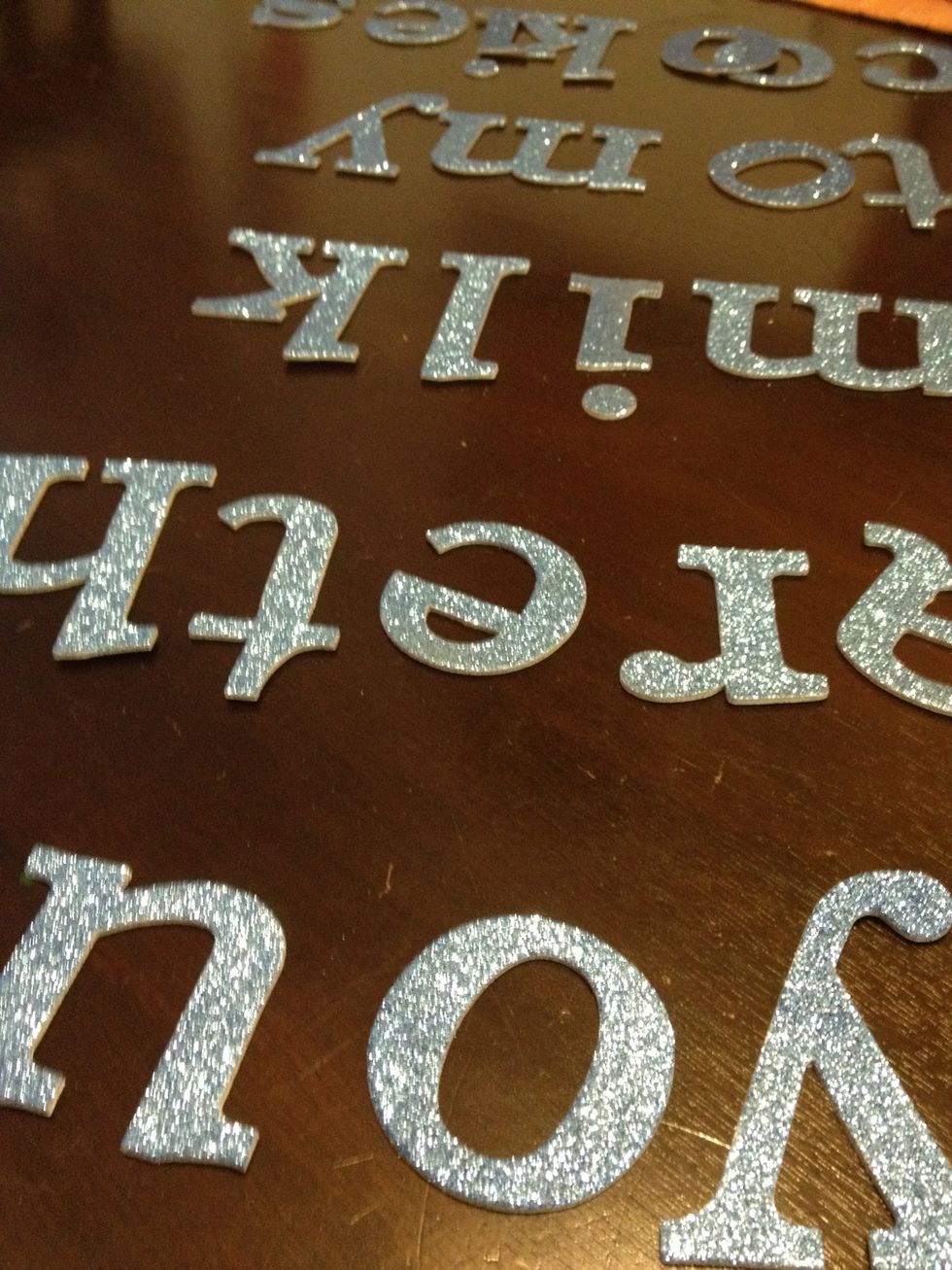 Pull out the letters needed and arrange how you want to see them on the canvas. This will determine how many lines to measure.