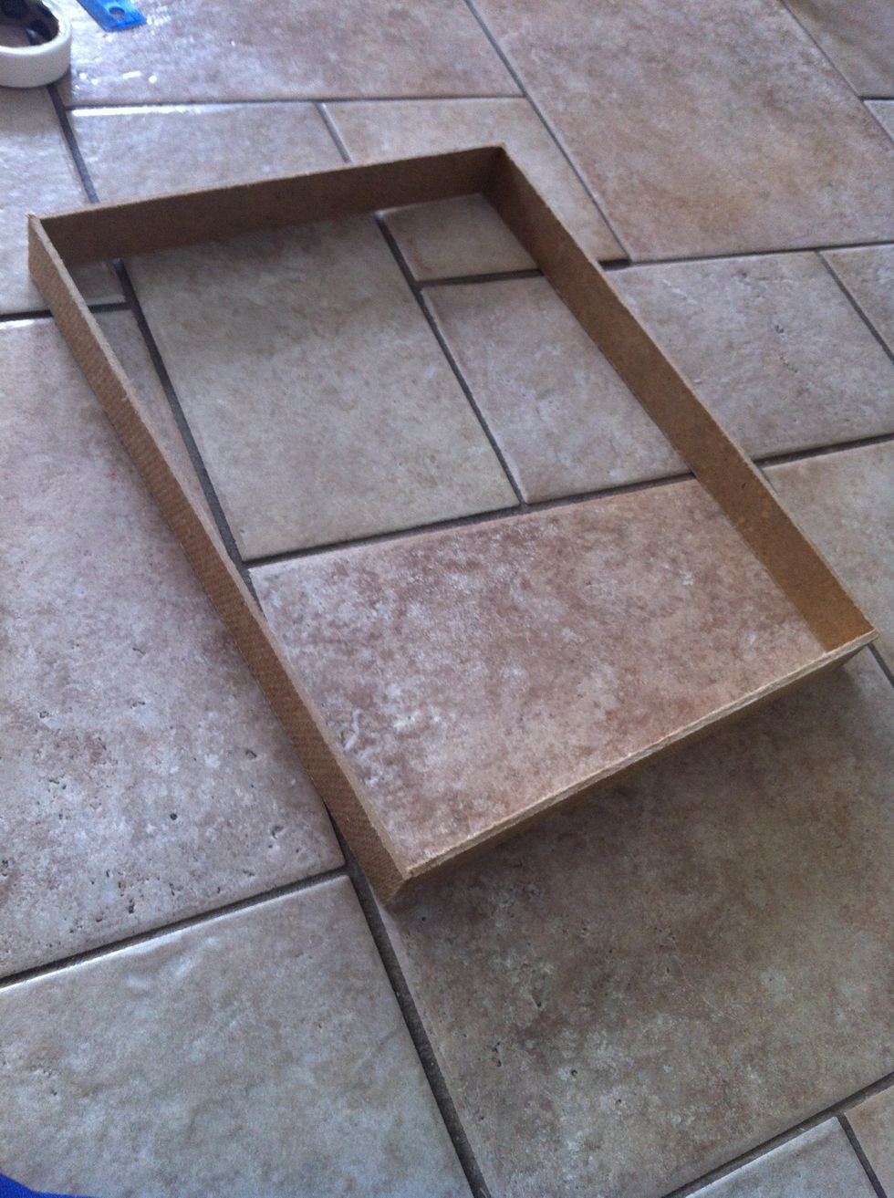 Pull out the wood once the glue dries (I waited a little over an hour) and you should now have a rectangular framey box thing