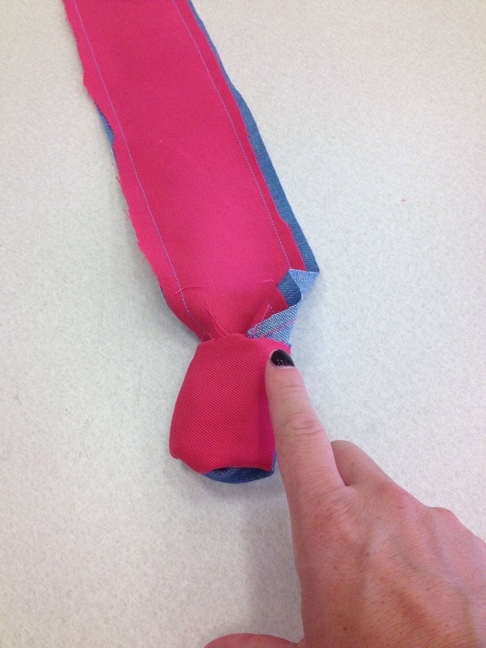 Pull right side out.