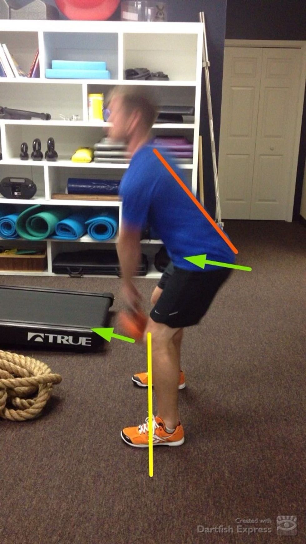 Pull the KB by driving through hips
