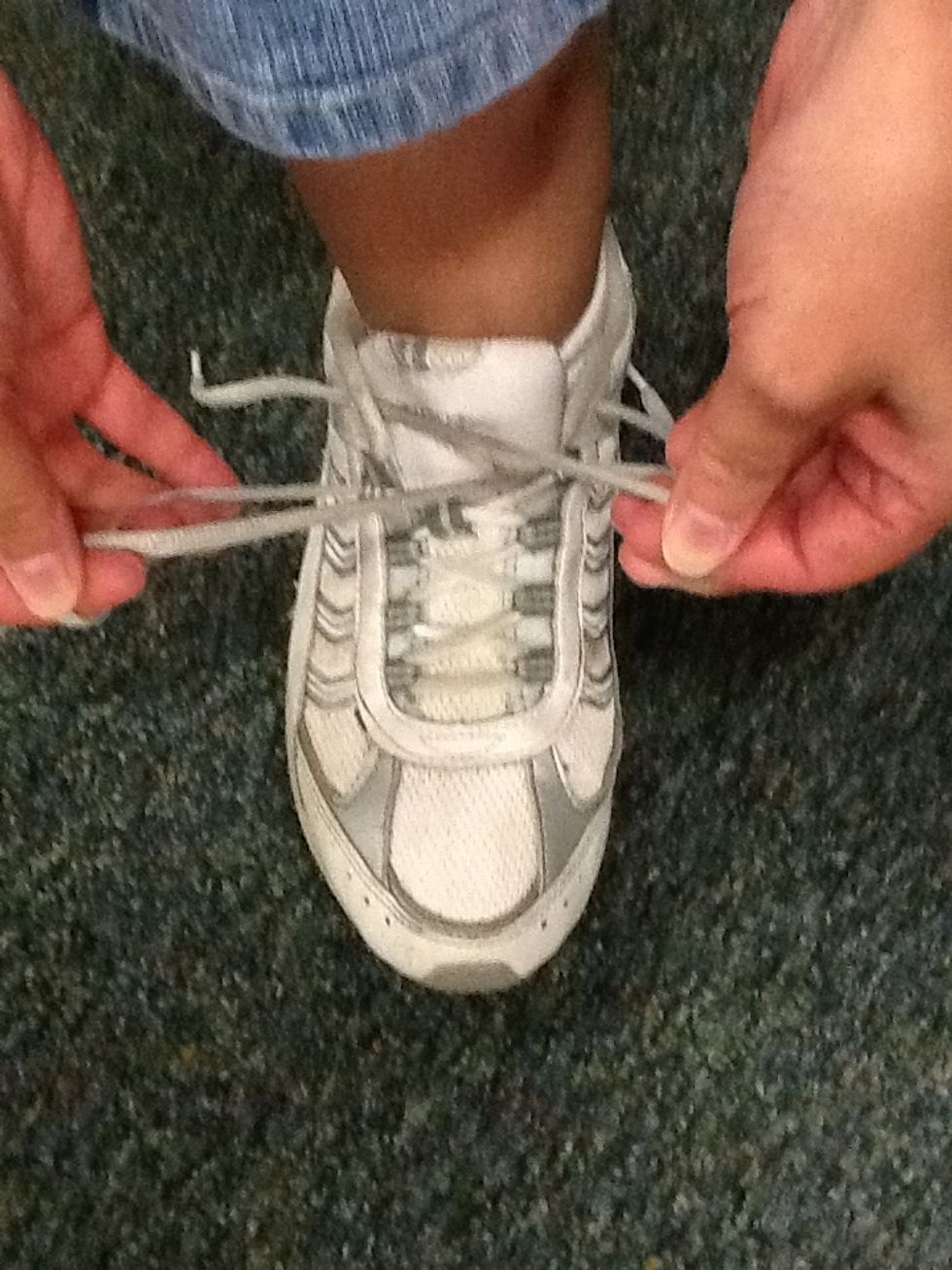 Pull the laces tight.