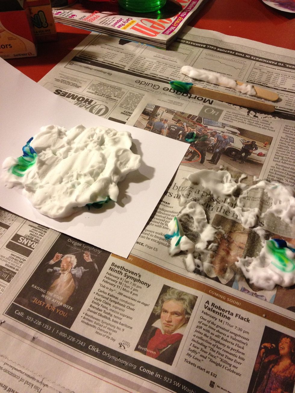 Pull the paper off the shaving cream, sometimes it will all come with it, as it did this time!