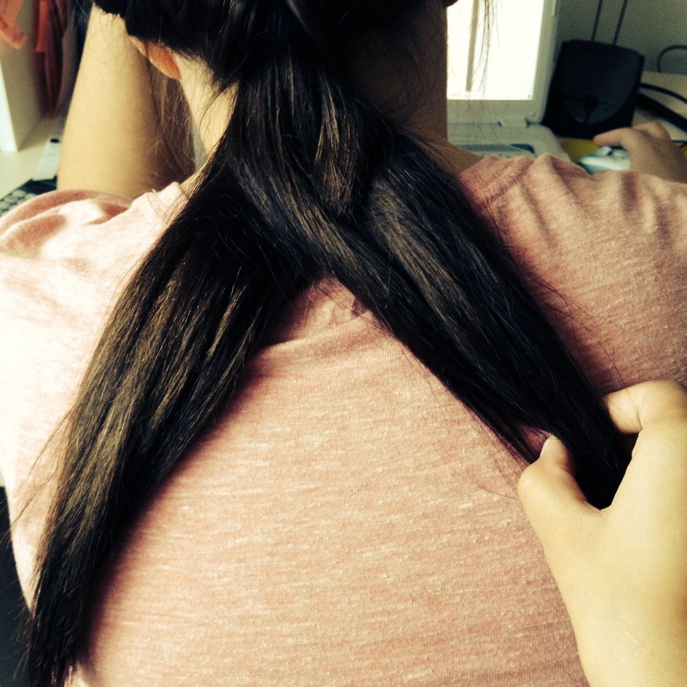 Pull the pieces so they merge with the original hair.