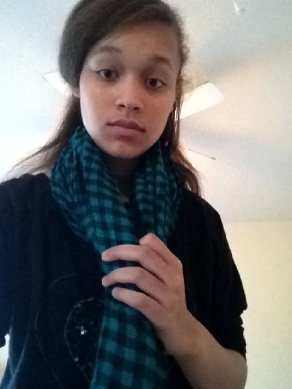 Pull the tails over the top of the loop around your neck. THIS IS IMPORTANT!