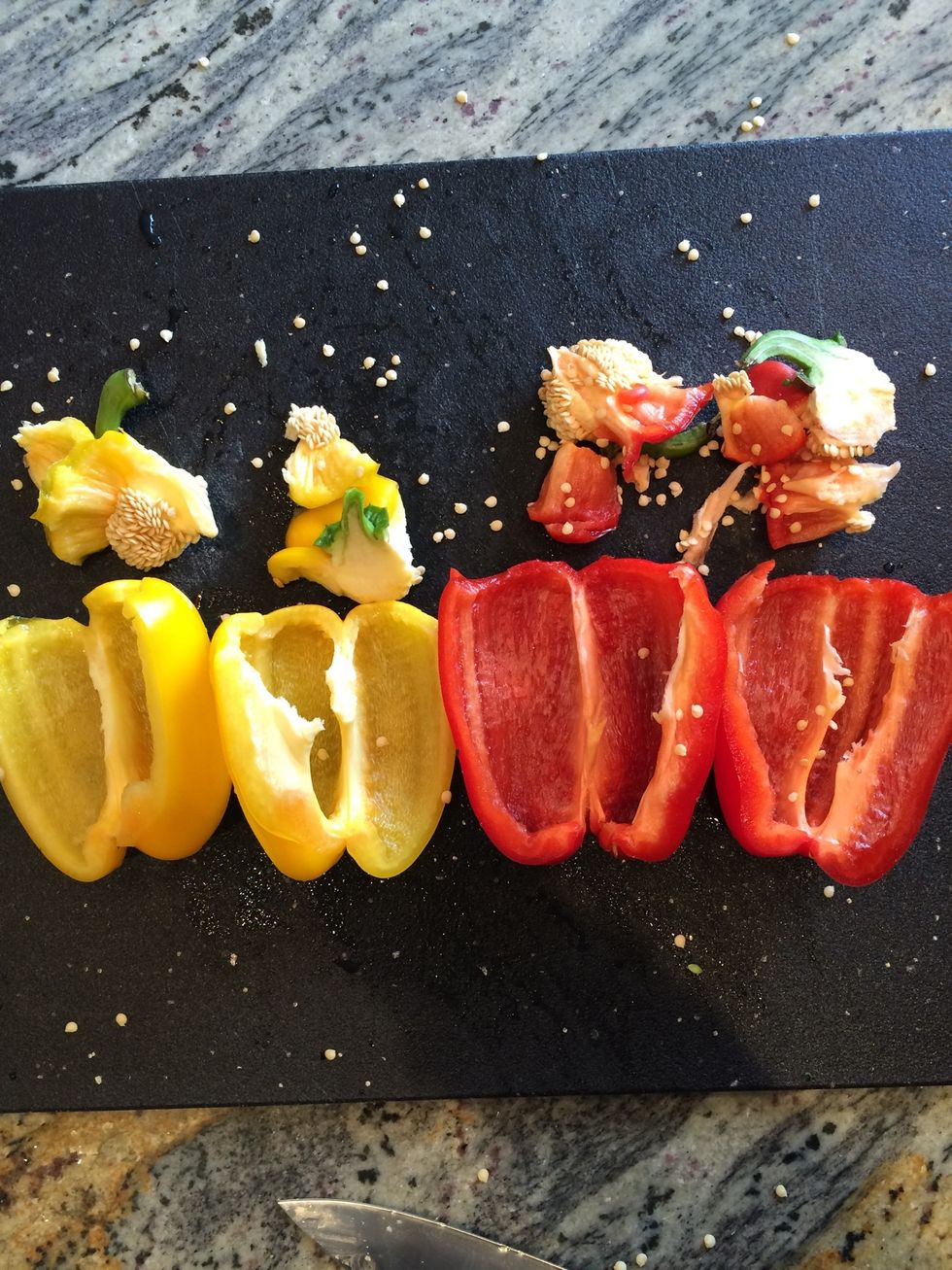 Pull the tops with the seeds off with your hands.