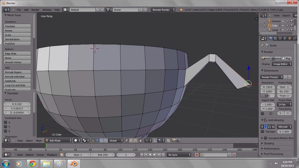 Pull them slightly down and outward with transform (shortcut G).