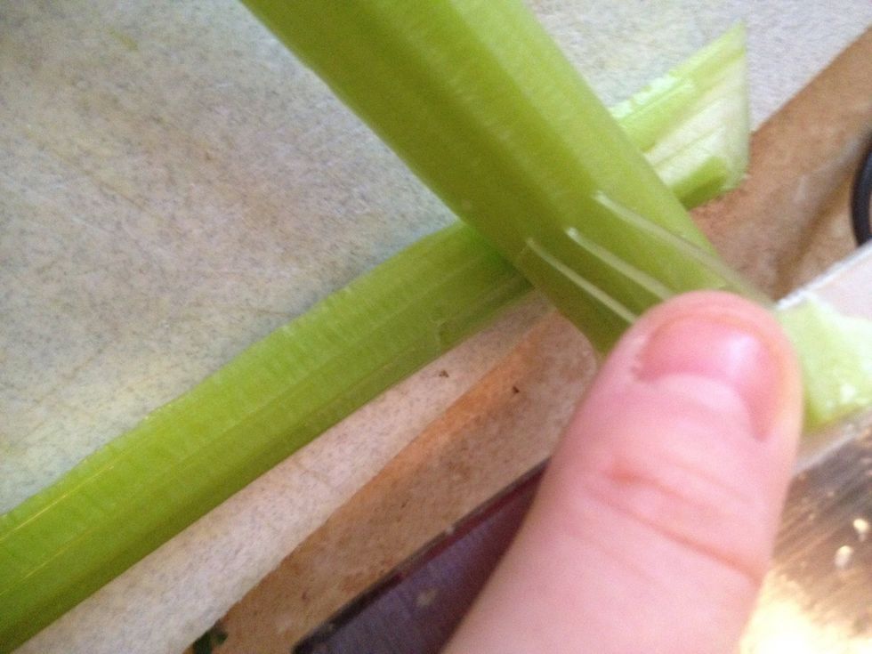 Pull these strings off. They can wrap around the blades of your blender.